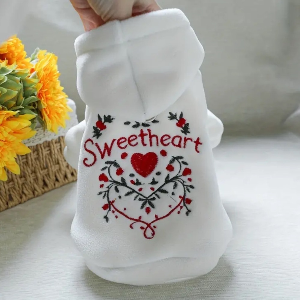NWT- Adorable "Sweetheart" Dog Hoodie- Size: XL - Picture 2 of 6